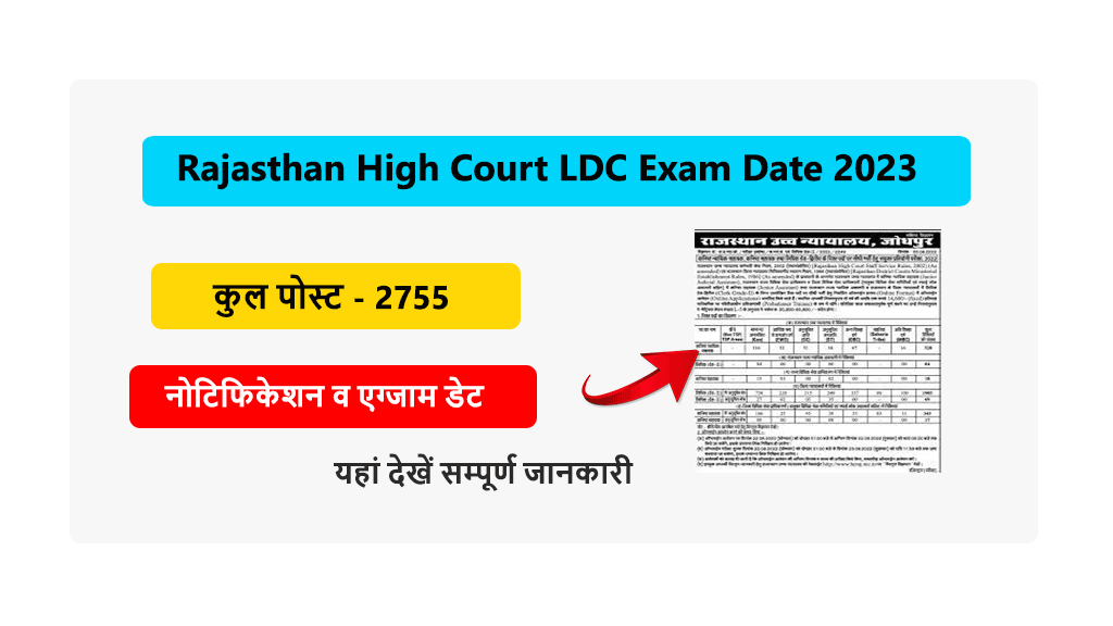 Rajasthan high court exam date 2023